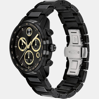 Bold Verso Men Quartz Black Dial Chronograph Stainless Steel Watch 3600906
