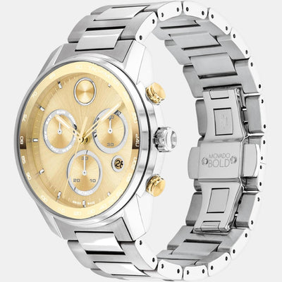Bold Verso Men Quartz Gold Dial Chronograph Stainless Steel Watch 3600907