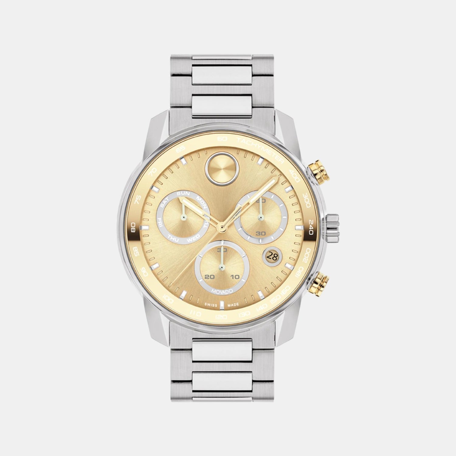 Bold Verso Men Quartz Gold Dial Chronograph Stainless Steel Watch 3600907