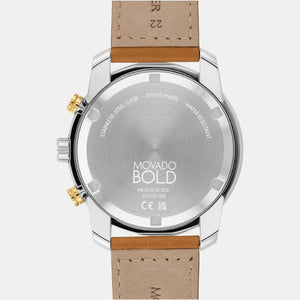 Bold Verso Men Quartz Gold Dial Chronograph Leather Watch 3600908