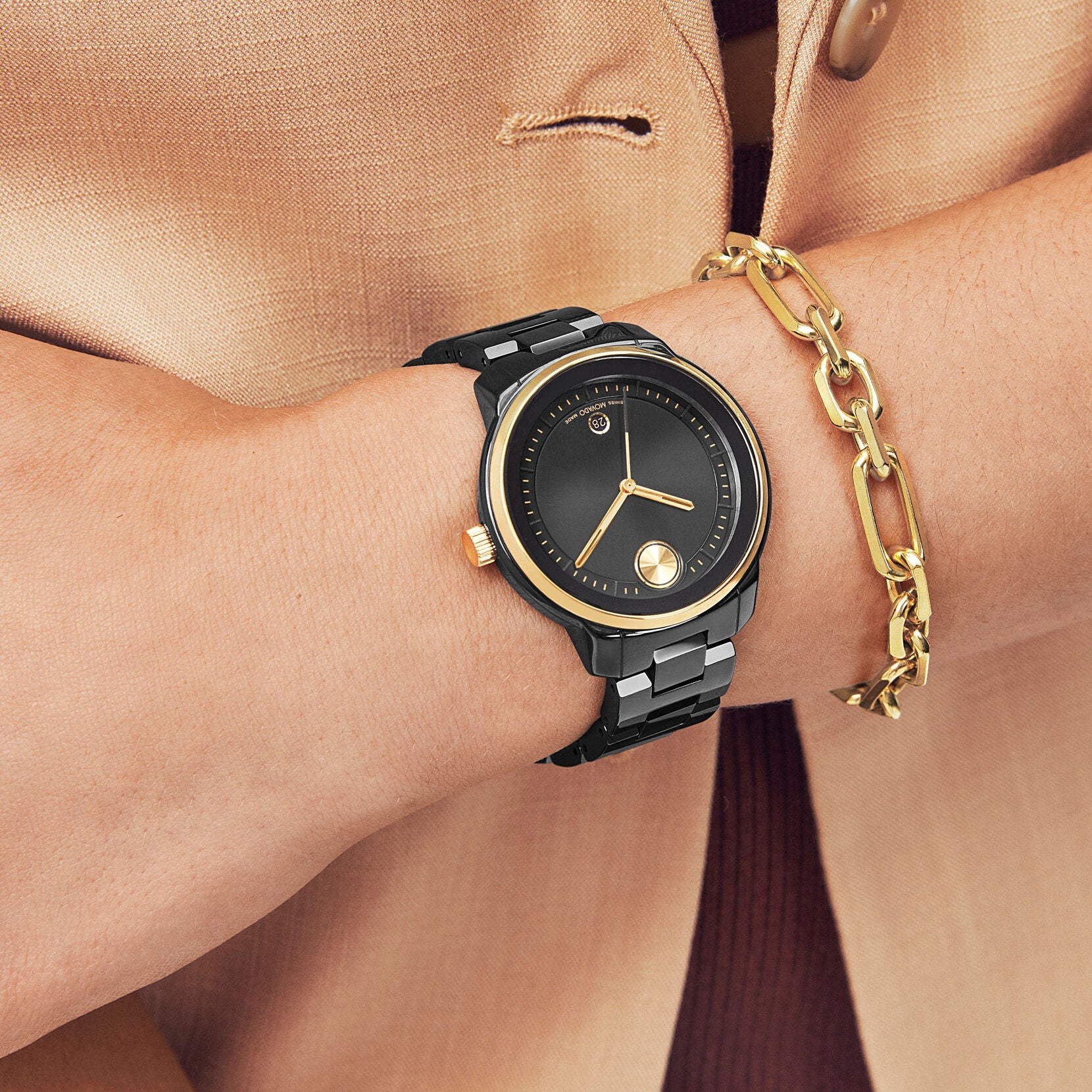 Movado Bold Fusion Verso Black Dial Women 39mm