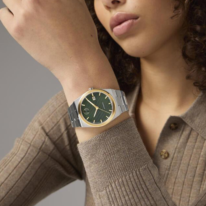 Bold Women Automatic Green Dial Analog Stainless Steel Watch 3600942