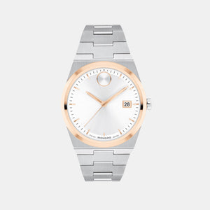 Bold Ceramic Women Quartz White Dial Analog Stainless Steel Watch 3600946