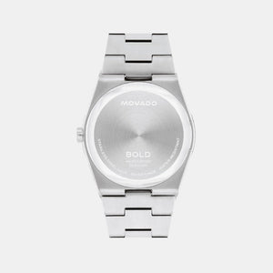 Bold Ceramic Women Quartz White Dial Analog Stainless Steel Watch 3600946