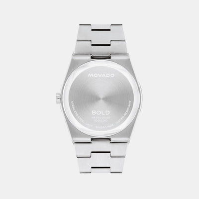 Bold Ceramic Women Quartz White Dial Analog Stainless Steel Watch 3600946