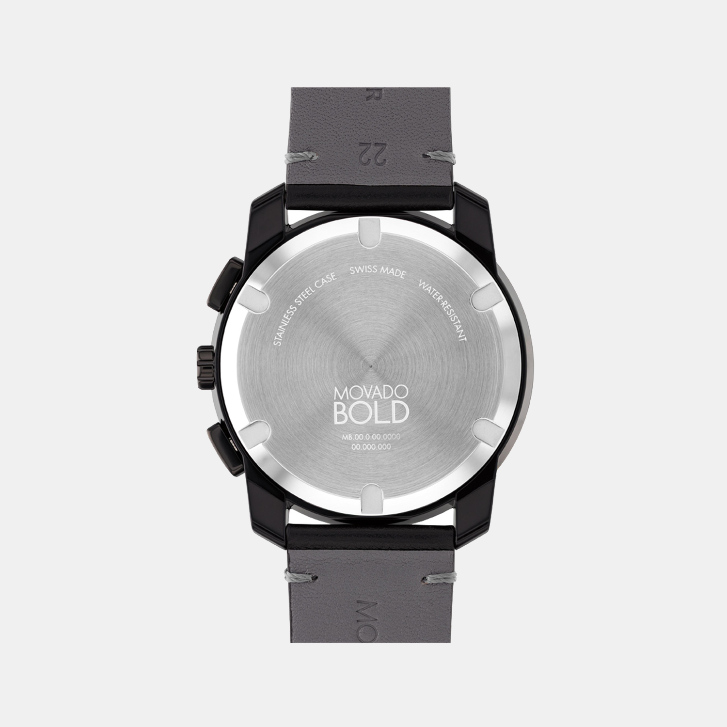 Bold Men Quartz Black Dial Chronograph Leather Watch 3601092