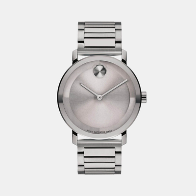 Bold Men Quartz Grey Dial Analog Stainless Steel Watch 3601096