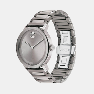 Bold Men Quartz Grey Dial Analog Stainless Steel Watch 3601096