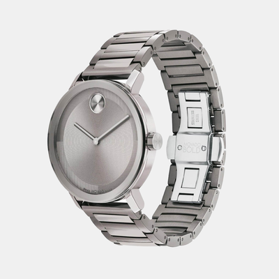 Bold Men Quartz Grey Dial Analog Stainless Steel Watch 3601096