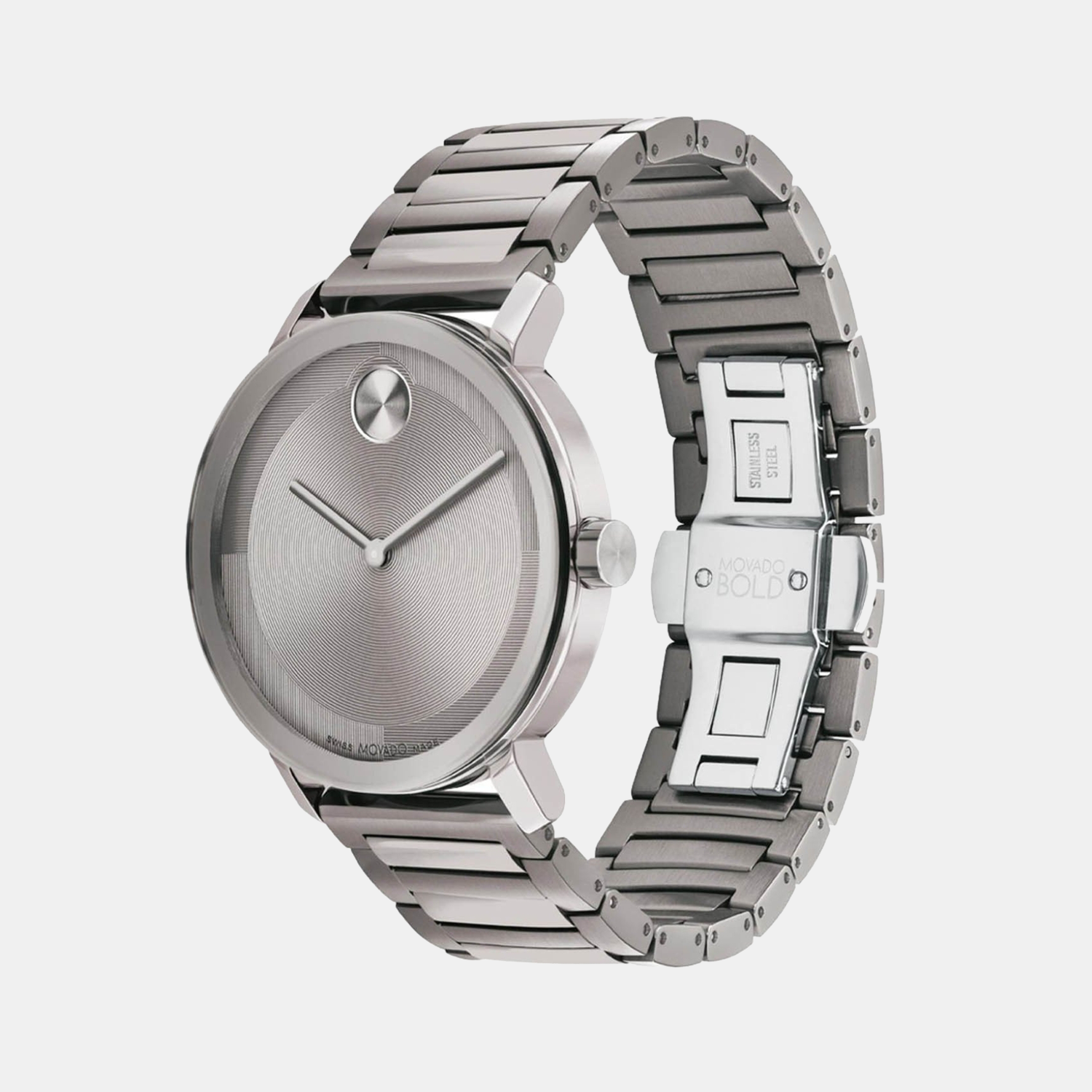 Bold Men Quartz Grey Dial Analog Stainless Steel Watch 3601096
