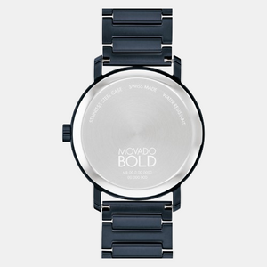 Bold Men Quartz Blue Dial Analog Stainless Steel Watch 3601097