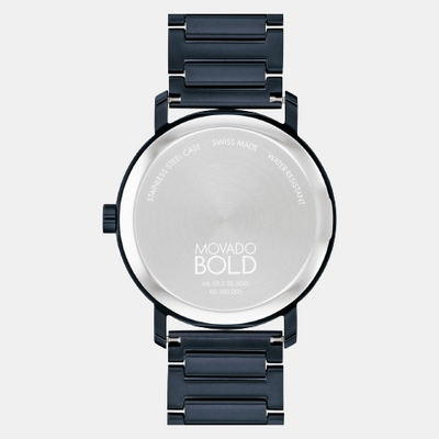 Bold Men Quartz Blue Dial Analog Stainless Steel Watch 3601097
