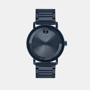 Bold Men Quartz Blue Dial Analog Stainless Steel Watch 3601097