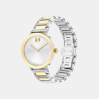 Bold Women Quartz Silver Dial Analog Stainless Steel Watch 3601105