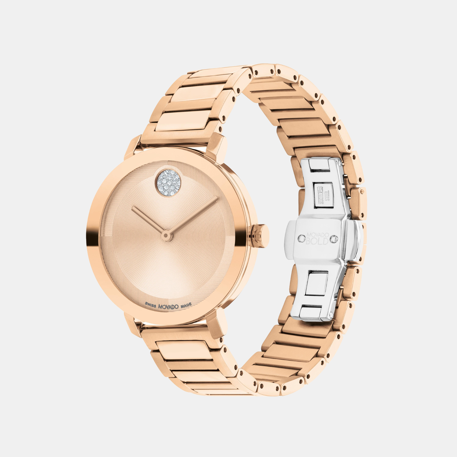 Bold Women Quartz Rose Gold Dial Analog Stainless Steel Watch 3601143