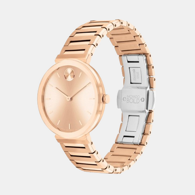 Bold Women Quartz Rose Gold Dial Analog Stainless Steel Watch 3601147