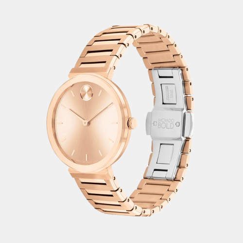 Bold Women Quartz Rose Gold Dial Analog Stainless Steel Watch 3601147