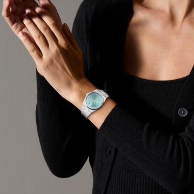 Bold Women Quartz Blue Dial Analog Stainless Steel Watch 3601186