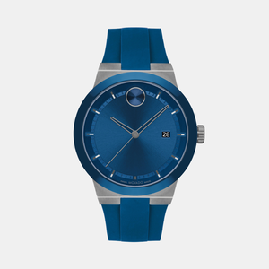 Bold Men Quartz Blue Dial Analog Silicone Watch 3601192