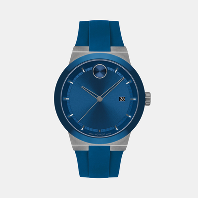 Bold Men Quartz Blue Dial Analog Silicone Watch 3601192