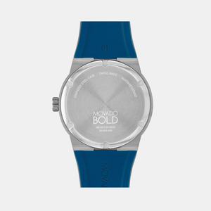 Bold Men Quartz Blue Dial Analog Silicone Watch 3601192