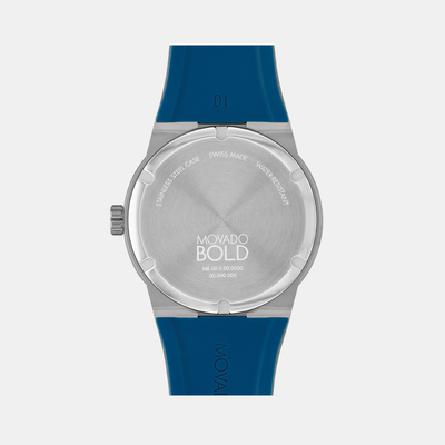 Bold Men Quartz Blue Dial Analog Silicone Watch 3601192