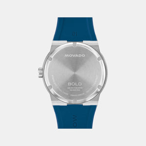 Bold Men Quartz Blue Dial Analog Silicone Watch 3601193