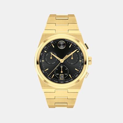 Bold Quest Men Quartz Black Dial Chronograph Stainless Steel Watch 3601198