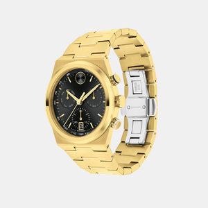 Bold Quest Men Quartz Black Dial Chronograph Stainless Steel Watch 3601198