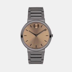 Bold Men Quartz Clay Dial Analog Stainless Steel Watch 3601202