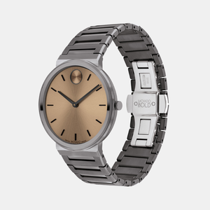 Bold Men Quartz Clay Dial Analog Stainless Steel Watch 3601202