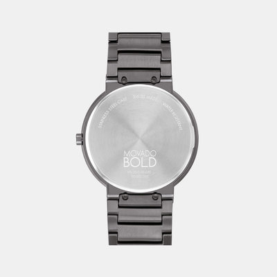 Bold Men Quartz Clay Dial Analog Stainless Steel Watch 3601202