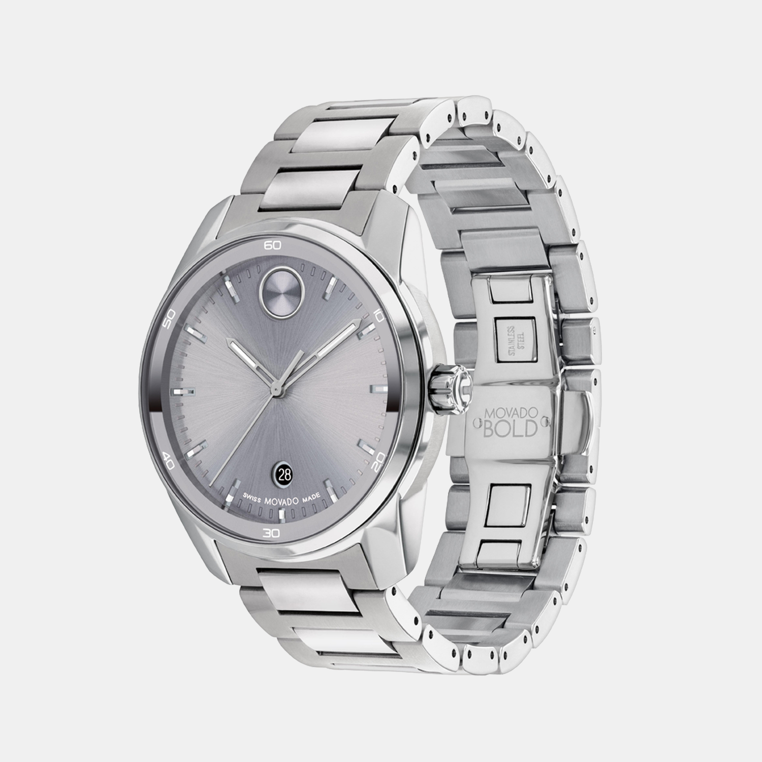 Bold Men Quartz Grey Dial Analog Stainless Steel Watch 3601204