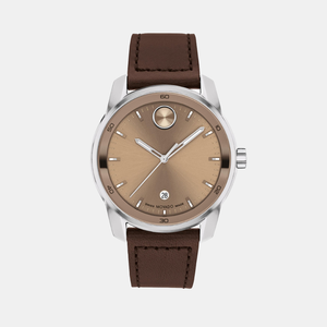 Bold Men Quartz Brown Dial Analog Leather Watch 3601206