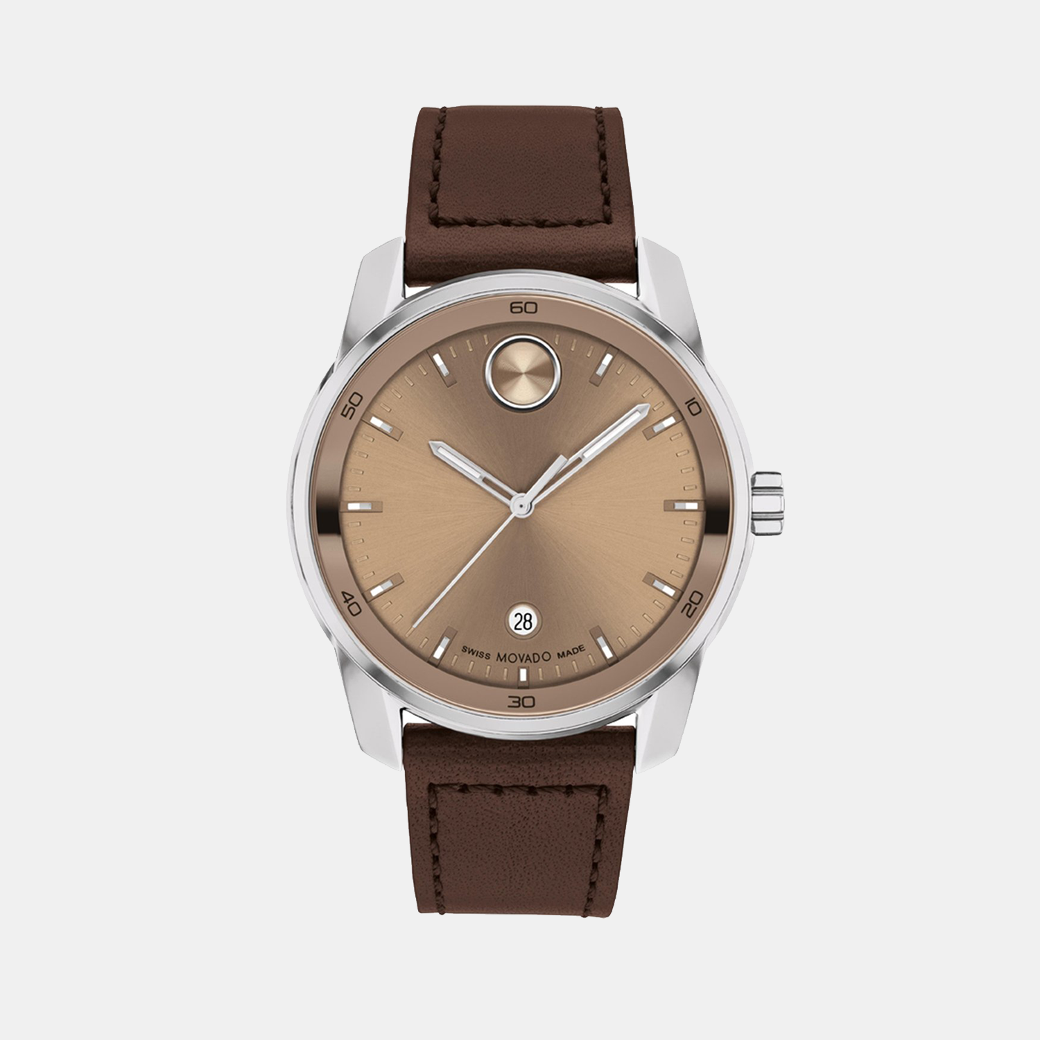 Bold Men Quartz Brown Dial Analog Leather Watch 3601206