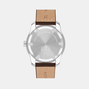 Bold Men Quartz Brown Dial Analog Leather Watch 3601206