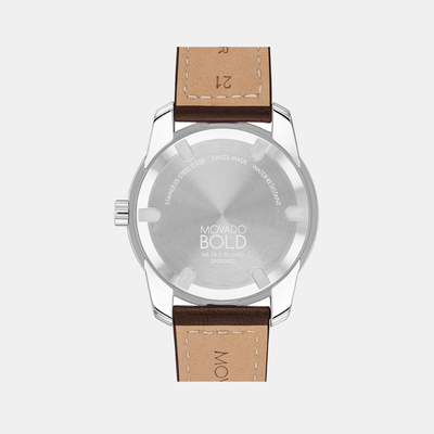 Bold Men Quartz Brown Dial Analog Leather Watch 3601206