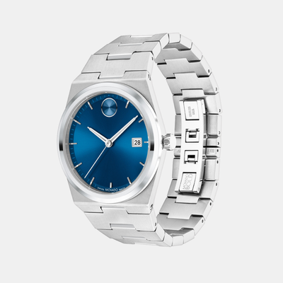 Bold Men Quartz Blue Dial Analog Stainless Steel Watch 3601221