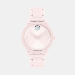 Bold Women Quartz Pink Dial Analog Stainless Steel Watch 3601234