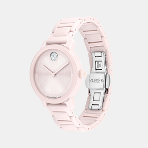 Bold Women Quartz Pink Dial Analog Stainless Steel Watch 3601234