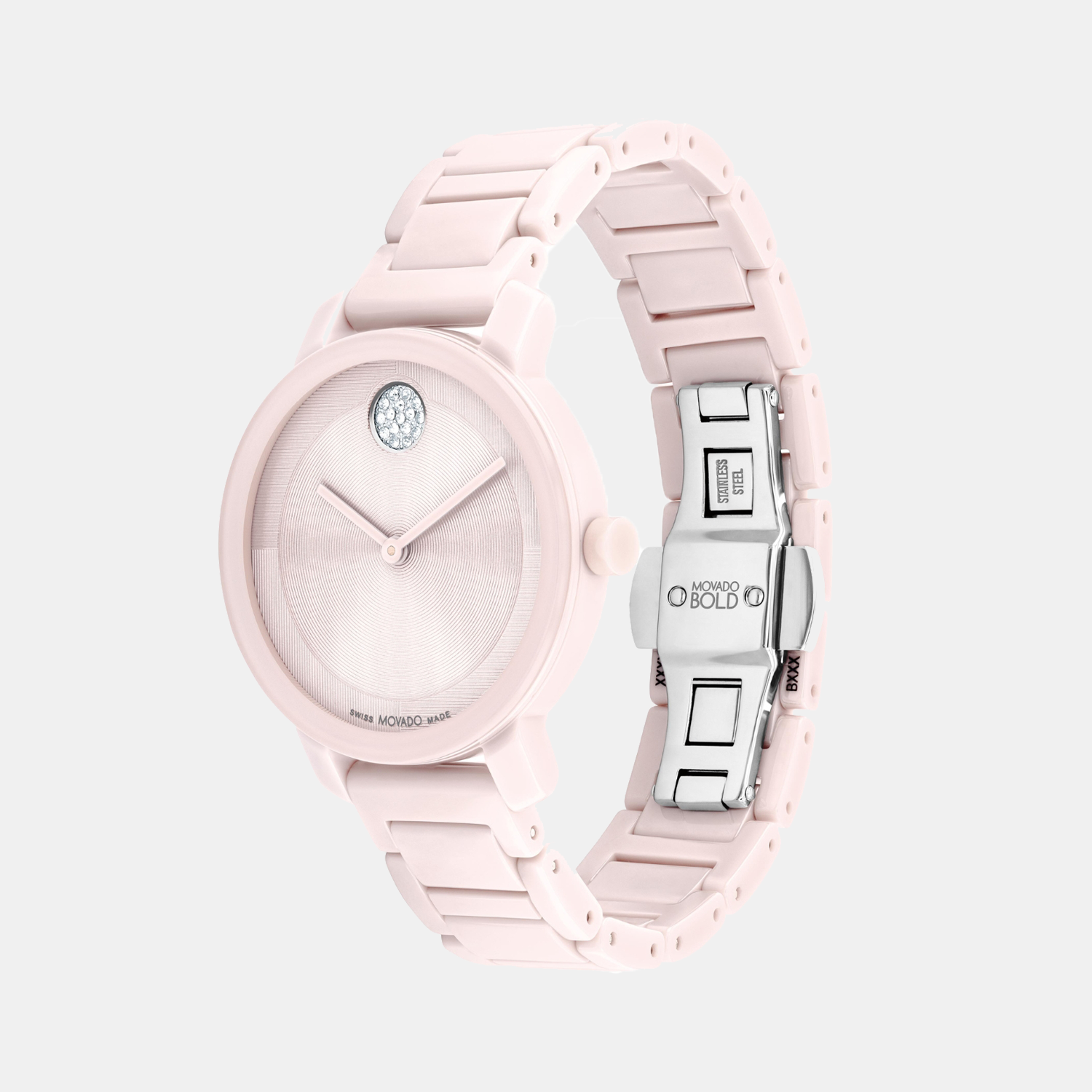 Bold Women Quartz Pink Dial Analog Stainless Steel Watch 3601234