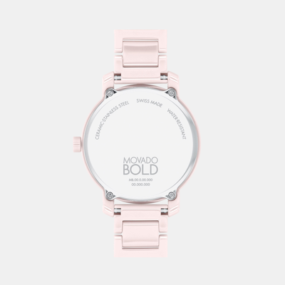 Bold Women Quartz Pink Dial Analog Stainless Steel Watch 3601234