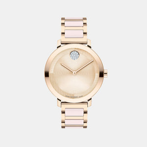 Bold Women Quartz Rose Gold Dial Analog Stainless Steel Watch 3601237