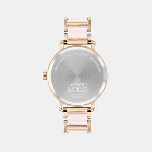 Bold Women Quartz Rose Gold Dial Analog Stainless Steel Watch 3601237