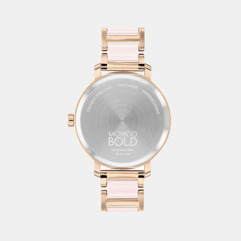 Bold Women Quartz Rose Gold Dial Analog Stainless Steel Watch 3601237