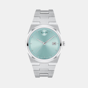 Bold Men Quartz Blue Seafoam Dial Analog Stainless Steel Watch 3601243