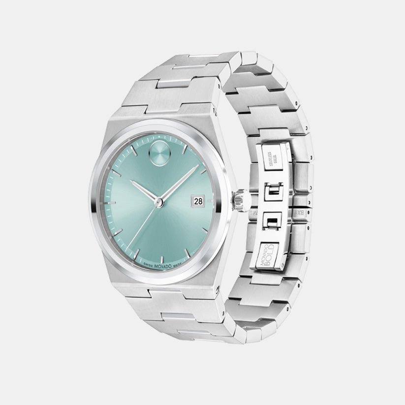 Bold Men Quartz Blue Seafoam Dial Analog Stainless Steel Watch 3601243