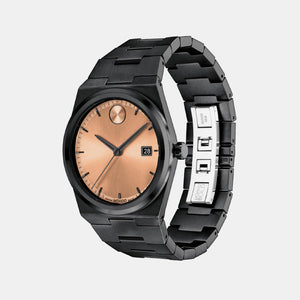 Bold Men Quartz Rose Gold Dial Analog Stainless Steel Watch 3601244