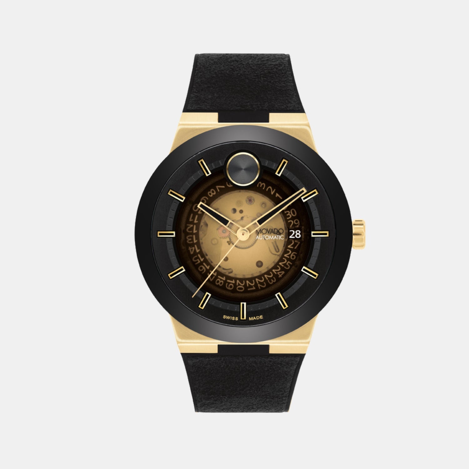 Bold Men Automatic Transparent Dial Analog Rubber Watch 3601247