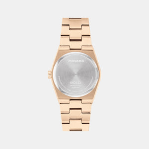 Bold Women Quartz Champagne Dial Analog Stainless Steel Watch 3601293